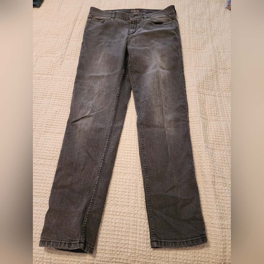 Rafaella Weekend Slimming Women's Stretch Straight Leg Gray Jeans Size 14